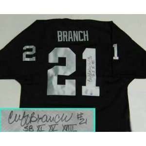 Cliff Branch Hand Signed Raiders Throwback Jersey With Inscription