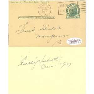 Gabby Hartnett Autographed 3x5 Card and Unsigned Postcard (James 