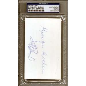 Ichiro Suzuki & George Sisler Autographed Index Card PSA/DNA #83155157 