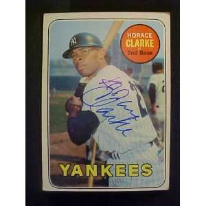  Horace Clarke New York Yankees #87 1969 Topps Autographed 