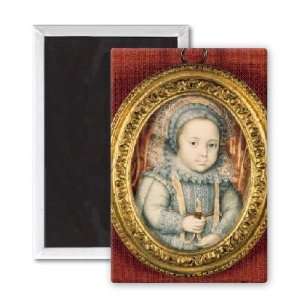  Portrait of a little girl by Isaac Oliver   3x2 inch 