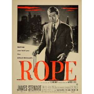   Ad Movie Rope Alfred Hitchcock Film Jimmy Stewart   Original Print Ad