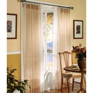  JC Penney Voile Lisette Pinch Pleated Curtain Set Sand 48W 
