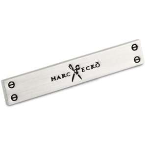 Marc ecko Cut & Sew True Grit Logo Engraved Brushed Silver Tie Bar