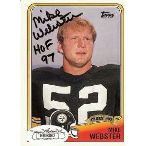 Mike Webster Steelers Signed 1997 Topps Card #4 Jsa   Signed NFL 