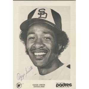Ozzie Smith Autographed Picture   5x7 Vintage Padres JSA COA 