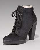 zoom belle by sigerson calf hair lace up ankle boot