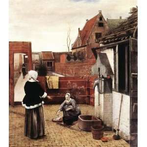 FRAMED oil paintings   Pieter de Hooch   24 x 28 inches   Woman and 