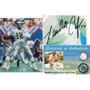 Randall Cunningham Signed Eagles Action 16x20