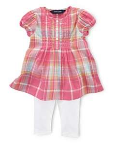 Ralph Lauren Childrenswear Infant Girls Plaid Dress & Leggings Set 