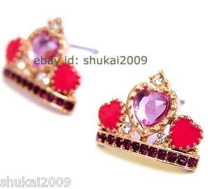 FASHION Shining Colorful Swarovski Crown Studs Earrings  