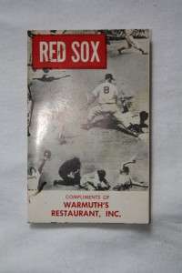   Red Sox Baseball Schedule 50s ? Fenway Park Restaurant Business Card