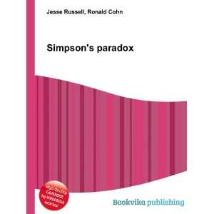  Simpsons paradox Ronald Cohn Jesse Russell Books