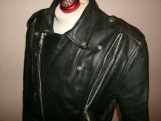 VINTAGE by FIRST LEATHER APPAREL MOTORCYCLE LEATHER JACKET 