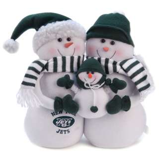 New York Jets NFL Holiday Snowman Family Decorative Tabletop Plush 