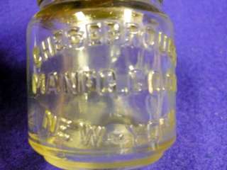 VINTAGE CHESEBROUGH VASELINE JAR W BLUE LID 2.5 OZ  