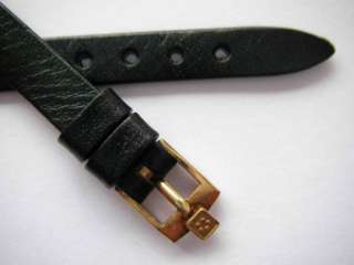 Eterna black leather plain watch band 7 mm + buckle  
