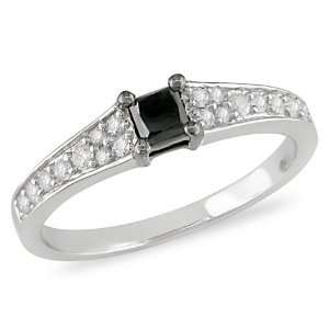   ct.t.w. Black and White Diamond Ring in 10k White Gold, I2 I3, G H I