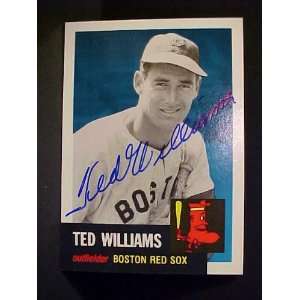 Ted Williams Boston Red Sox #319 1953 Topps Archives Signed 