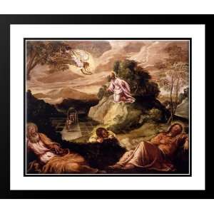 Tintoretto, Jacopo Robusti 34x28 Framed and Double Matted Agony In The 