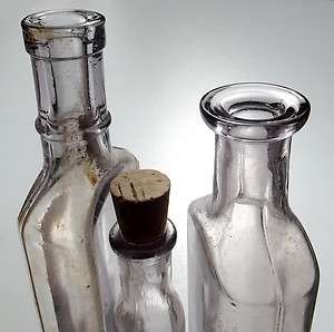 Generic Handmade Amethyst Medicine/Extract/Drug Bottles 1890s 1900s 