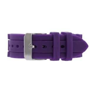 NEW* Geneva Platinum Womens Purple CZ Stone Silicone Watch SW 6886 