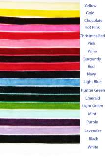 Yards 3/8 Quality Velvet ribbons 19 colors 9mm  
