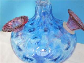Bird Brain Bohemian Czech Blue Fuschia Glass HummingBird Nectar Water 