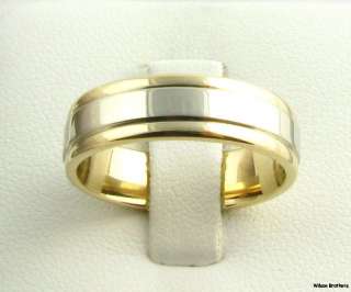   Wedding Ring   14k Solid White & Yellow Gold Polished Comfort Band