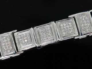   New Men’s 10k White Gold Pave Diamond Bracelet (18 grams approx