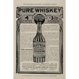  1907 ORIG Ad Hayner Distillery Whiskey Whisky Troy Ohio 