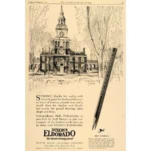   Ad Independence Hall Dixon Eldorado Drawing Pencil   Original Print Ad