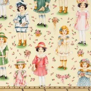   44 Wide Paper Doll Vintage Fabric By The Yard Arts, Crafts & Sewing