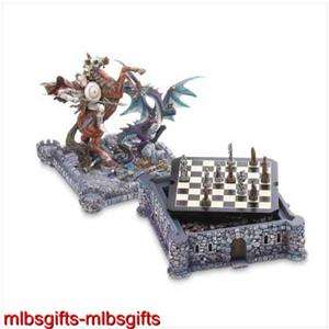 Medieval Dragons & Knights Castle Sculpture Chess Set  
