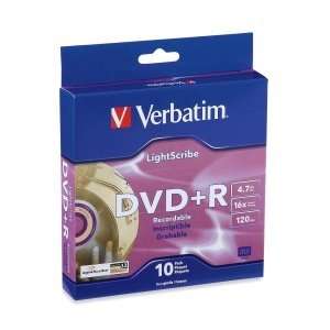  Verbatim LightScribe 16x DVD+R Media Electronics