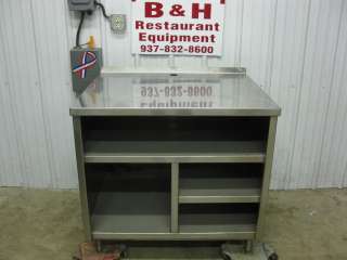 You are looking at a 38 x 32 heavy duty stainless steel work table 