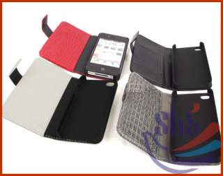   Card Flip Leather Pouch Case Cover for Apple iPhone 4 4G 4S  