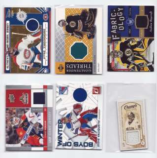   Game Used & Autographed Lot NHL Hockey Jersey Cards GOALIE CARDS ONLY