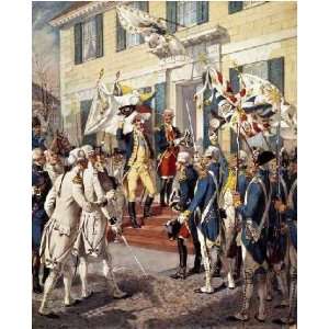  Washington Visiting Rochambeau at French Embassy by Henry 
