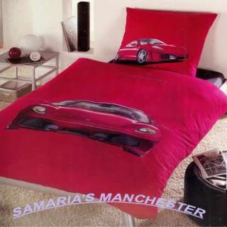 FERRARI RED SPORTS   DOUBLE BED QUILT COVER SET   NEW  