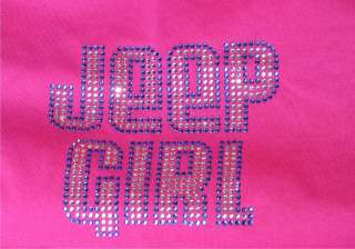 COLOR RHINESTONE EXTREME BLING JEEP GIRL WOMENS TEE SHIRT  