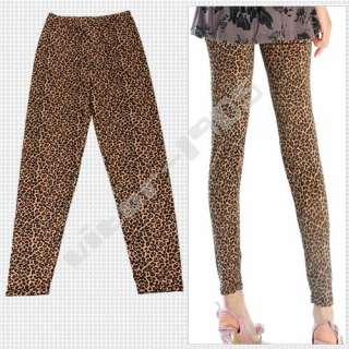 Leopard Stretch Footless Women Leggings Tights Pants  