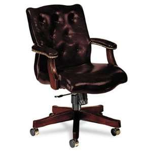   Executive Mid Back Swivel Chair, Oxblood Vinyl Upholstery Electronics