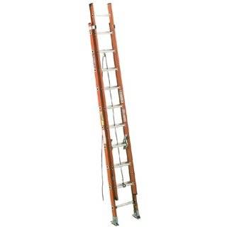   300 Pound Duty Rating Fiberglass Flat D Rung Extension Ladder, 20 Foot