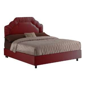   Sangria Shirred Border Upholstered Fabric Bed Furniture & Decor