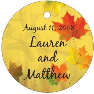 Wedding Favors Changing Leaves Fall Theme Circle Shaped Personalized 