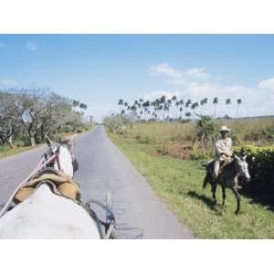  Horse Carriage Passes Farmer on Horseback, Vinales 