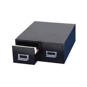 Card Cabinet File, 2 Drawer, 3000 Card Cap, 4x6, Black   Sold as 1 