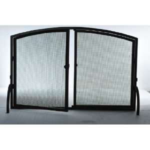   33H Simple Operable Door Arched Fireplace Screen