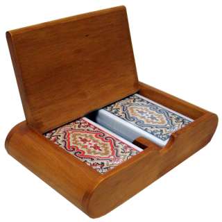 KEM PAISLEY Narrow Jumbo Index Plastic Cards Wood Box  